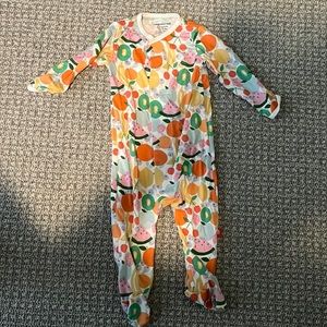 Magnetic Me Modal footie pajamas. 3-6 months. Fruit and veggie pattern